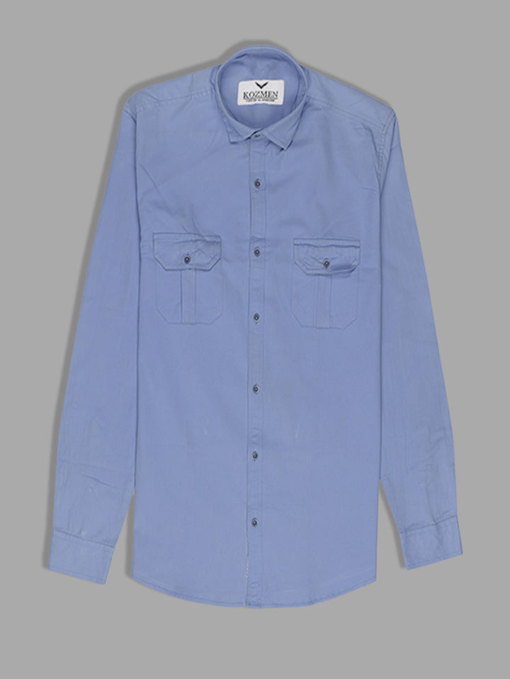 Aero Blue Super Soft Double Pocket shirt