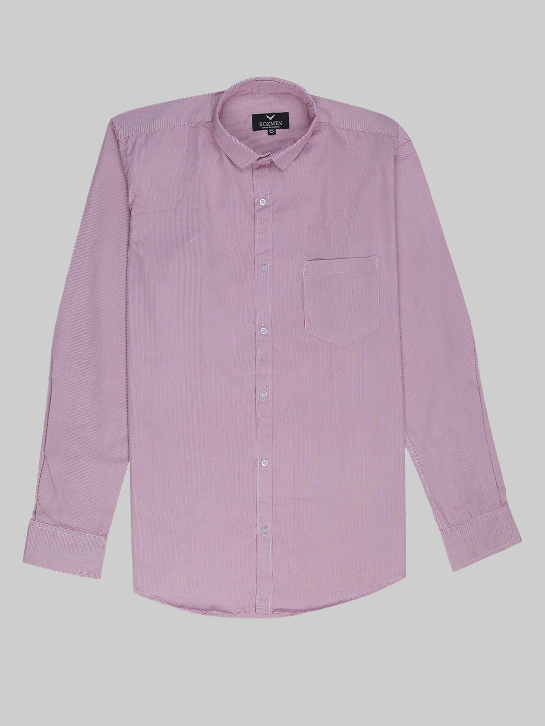 Kozmen Pink Plain Pure Cotton Shirt, Casual, Full Sleeves at Rs