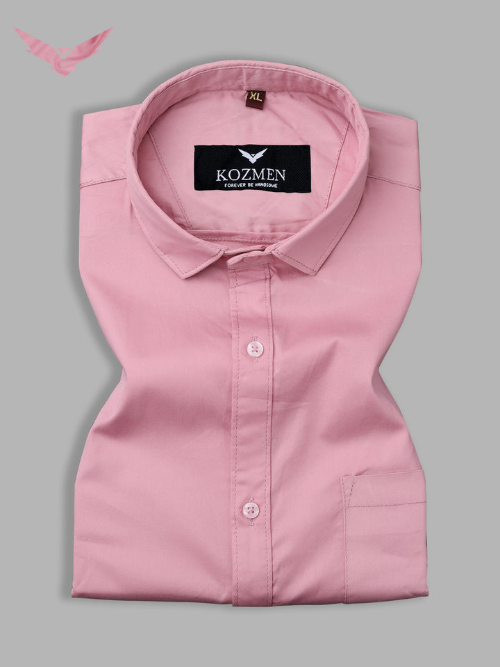 Cameo Pink Color Affordable Solid Cotton Shirt