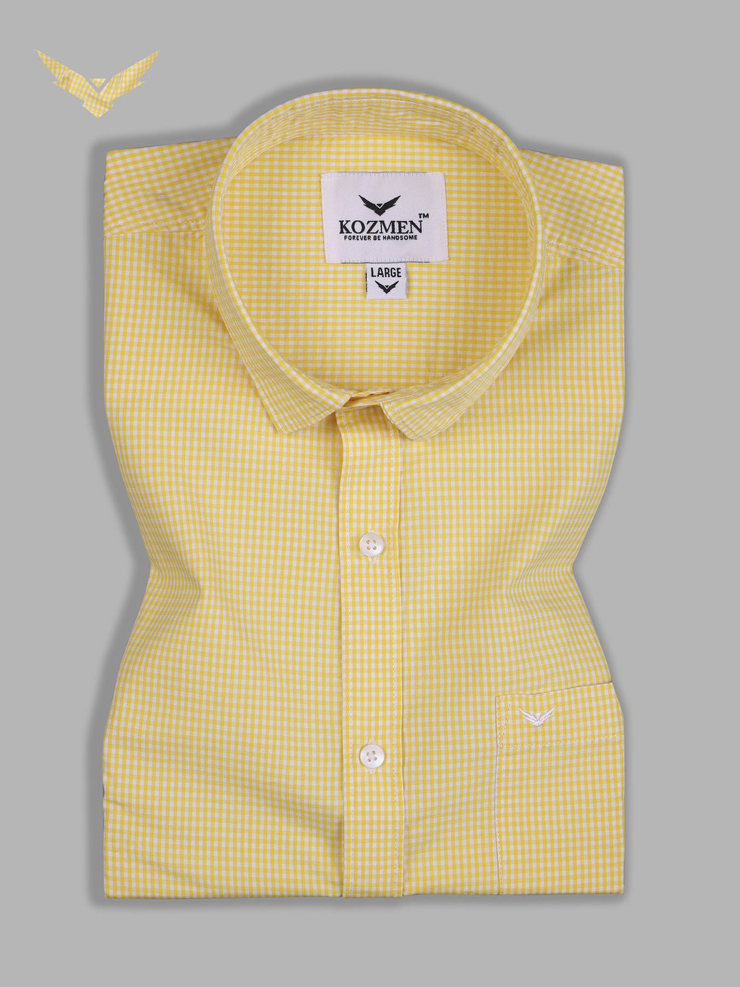 Yellow Premium Quality Gingham Checkered  Shirt