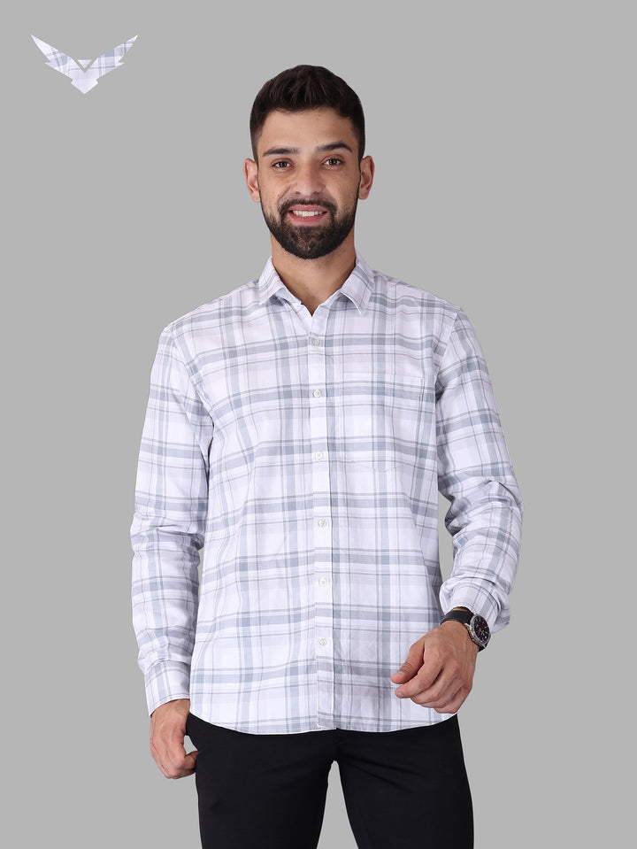 Grey with Shades Madras Check Cotton Shirt