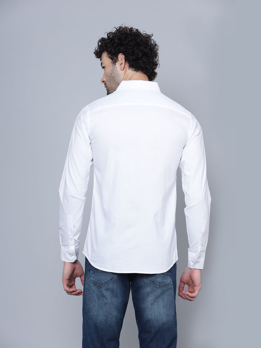 Designer Blue Stripe Cotton White Shirt