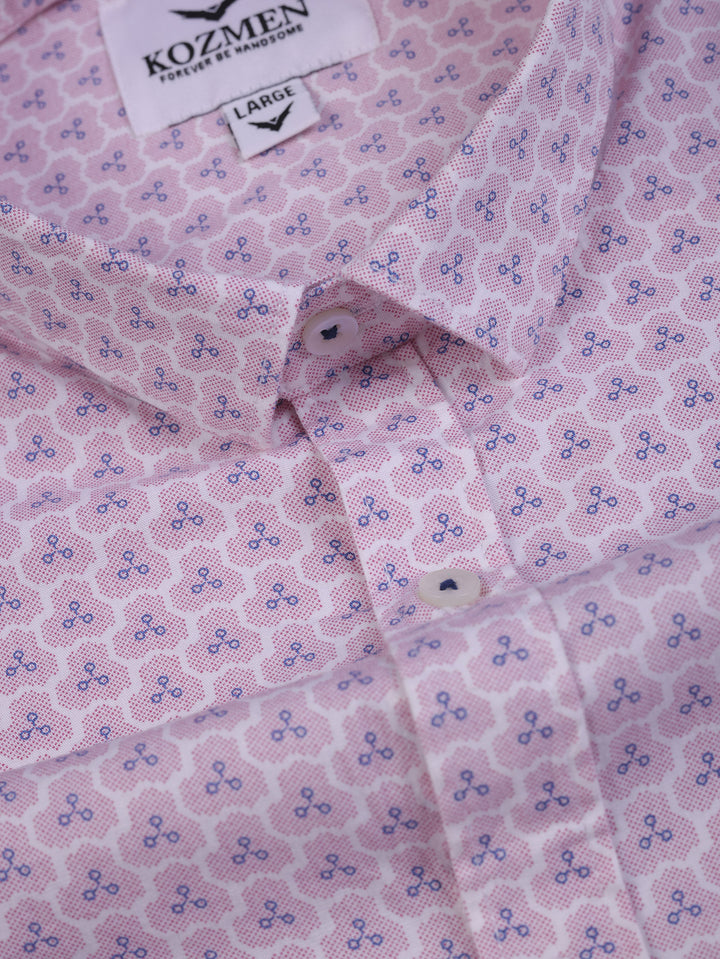 Soft Pink Multi Printed Casual Shirt