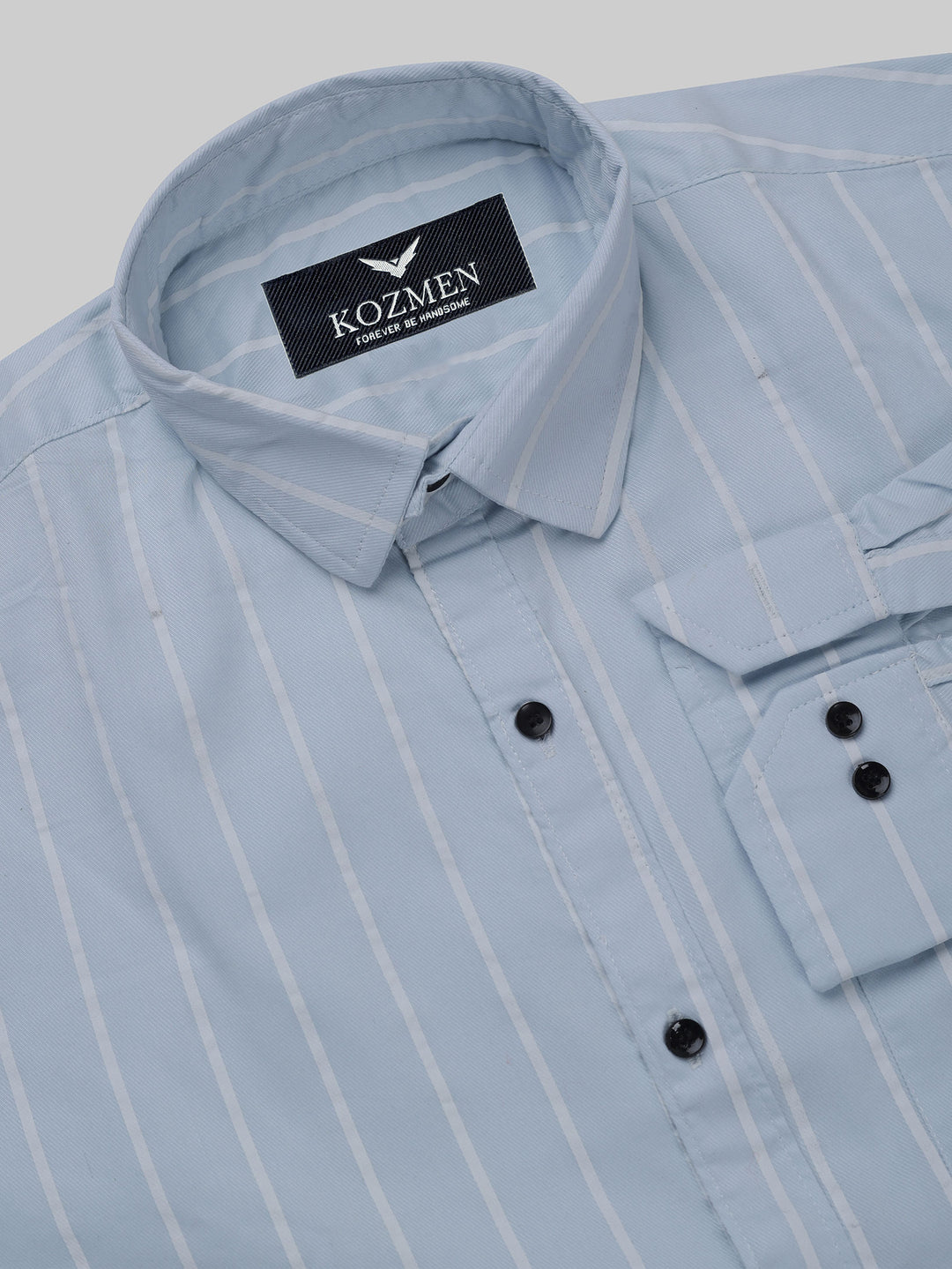 Sky Blue And White Authentic Stripe Casual Shirt