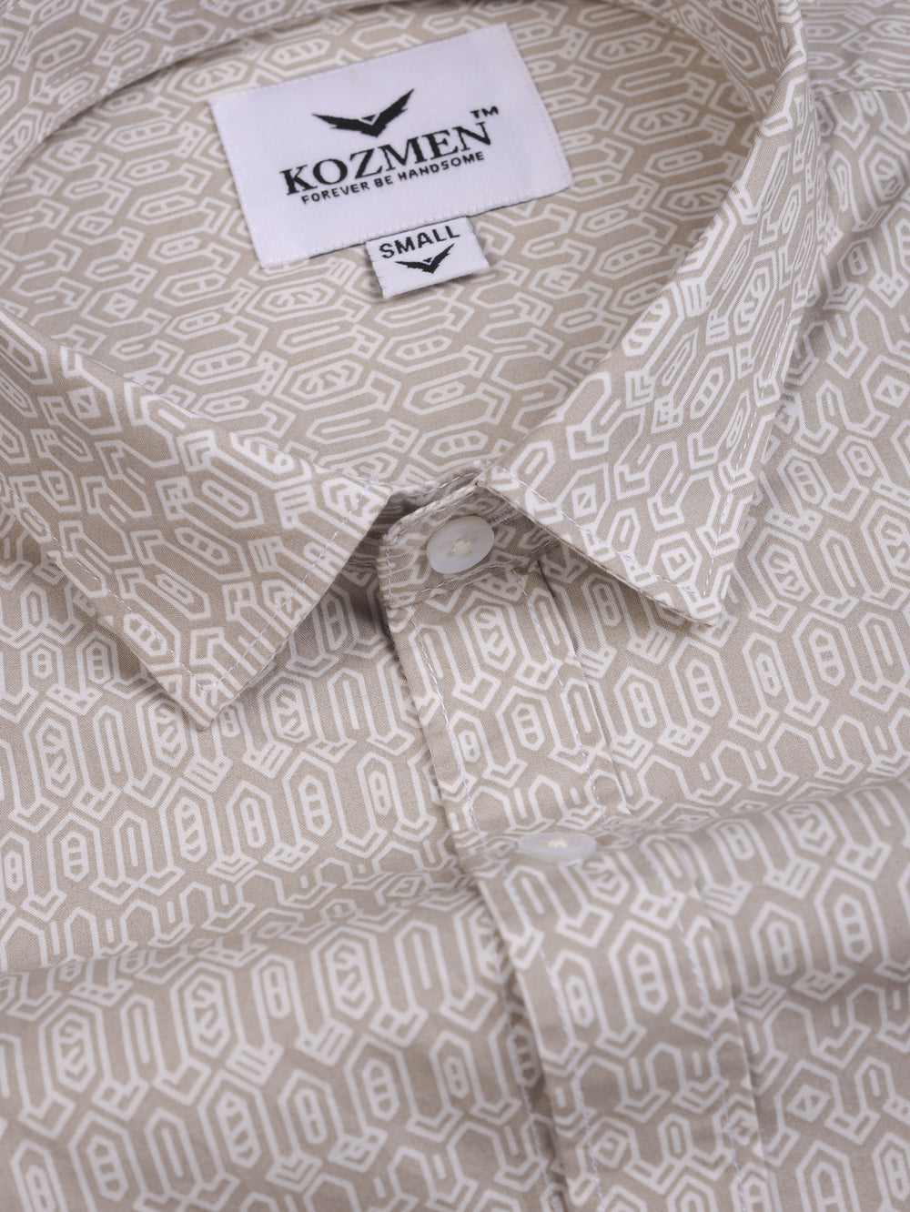 Geometric Printed Luxurious Oxford Cotton Casual Shirt.
