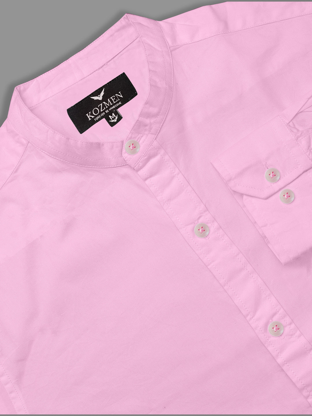 Blush Pink Mandarin Collar Shirt