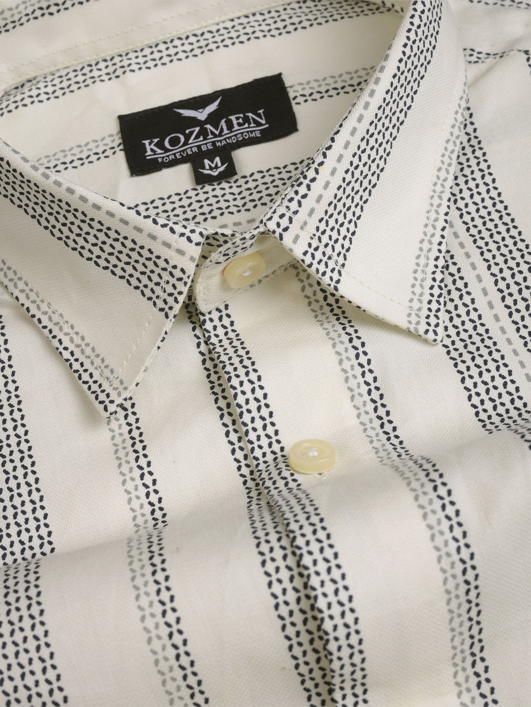Off White Chalk Striped Dobby Luxurious Cotton Shirt