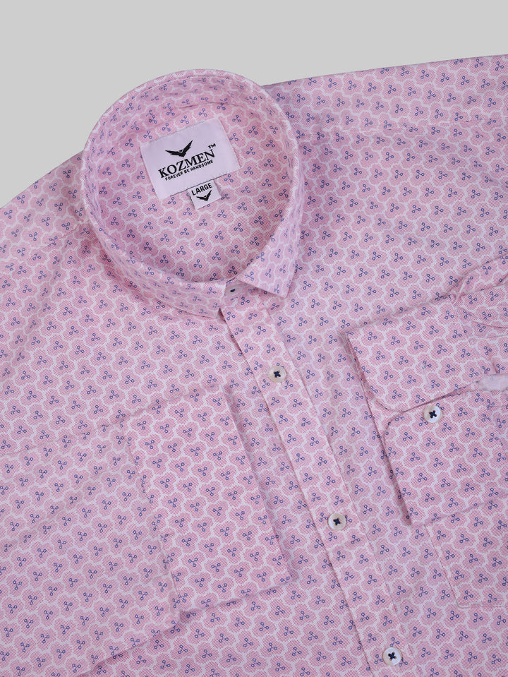Soft Pink Multi Printed Casual Shirt