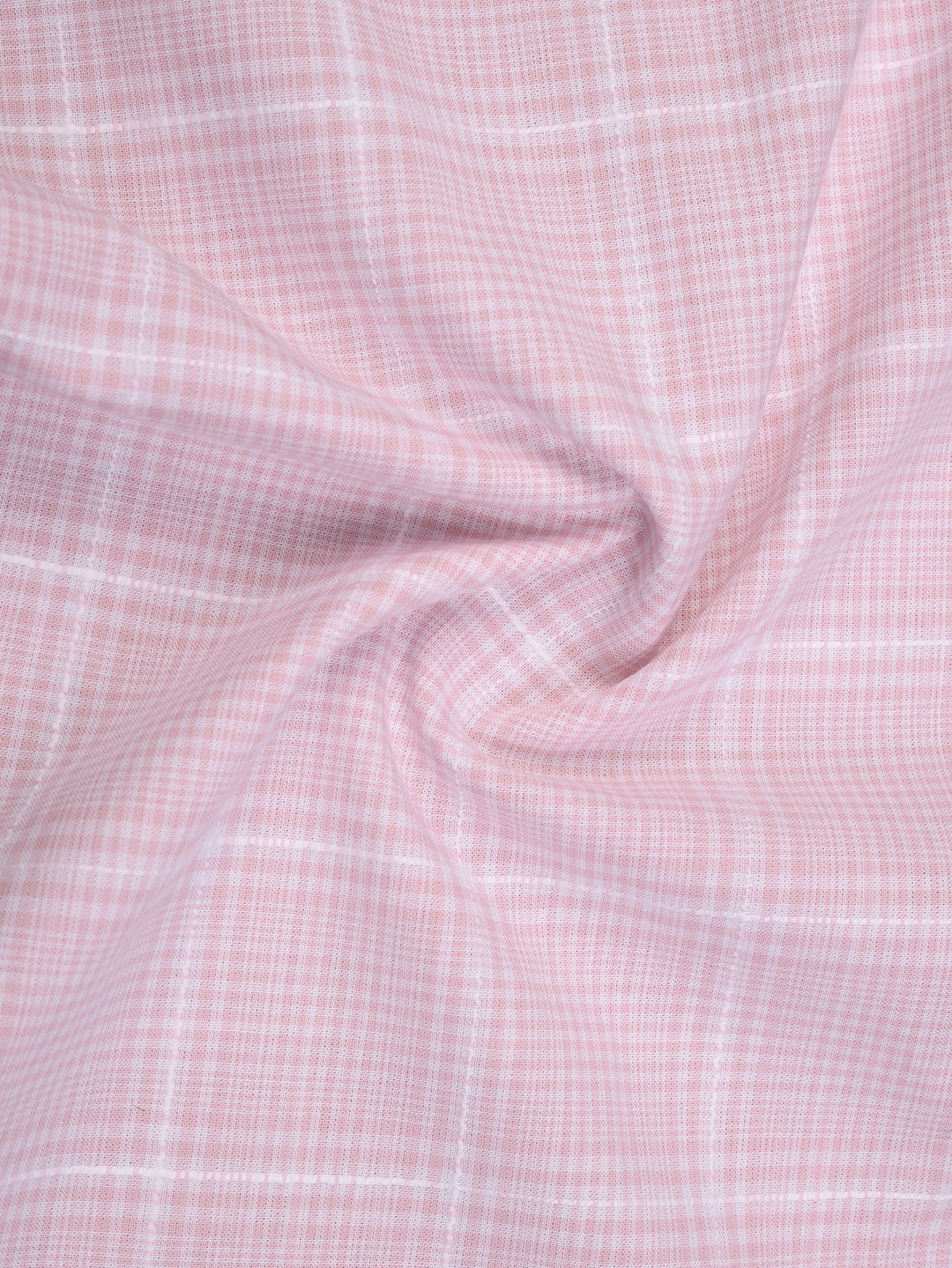 Pink & White Turtan Plaid Cotton Casual Shirt