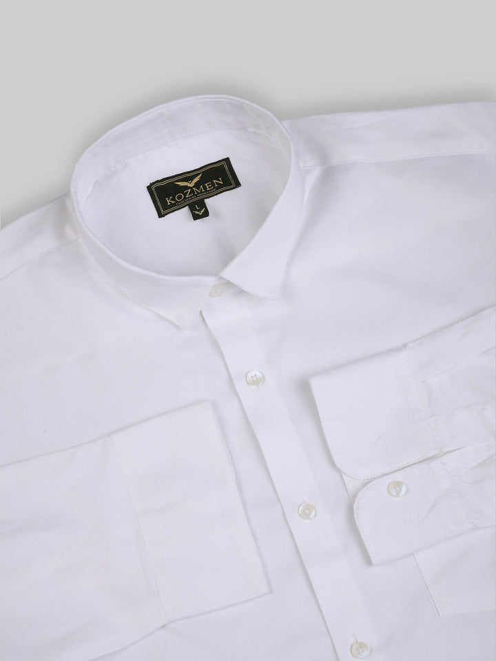 White Micro Striped Cotton Shirt