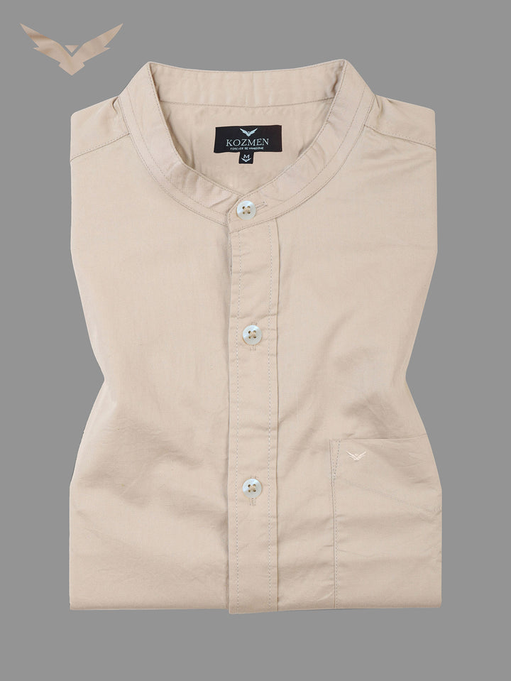 Mellow Premium Super Soft Solid Cotton Mandarin Collar Shirt