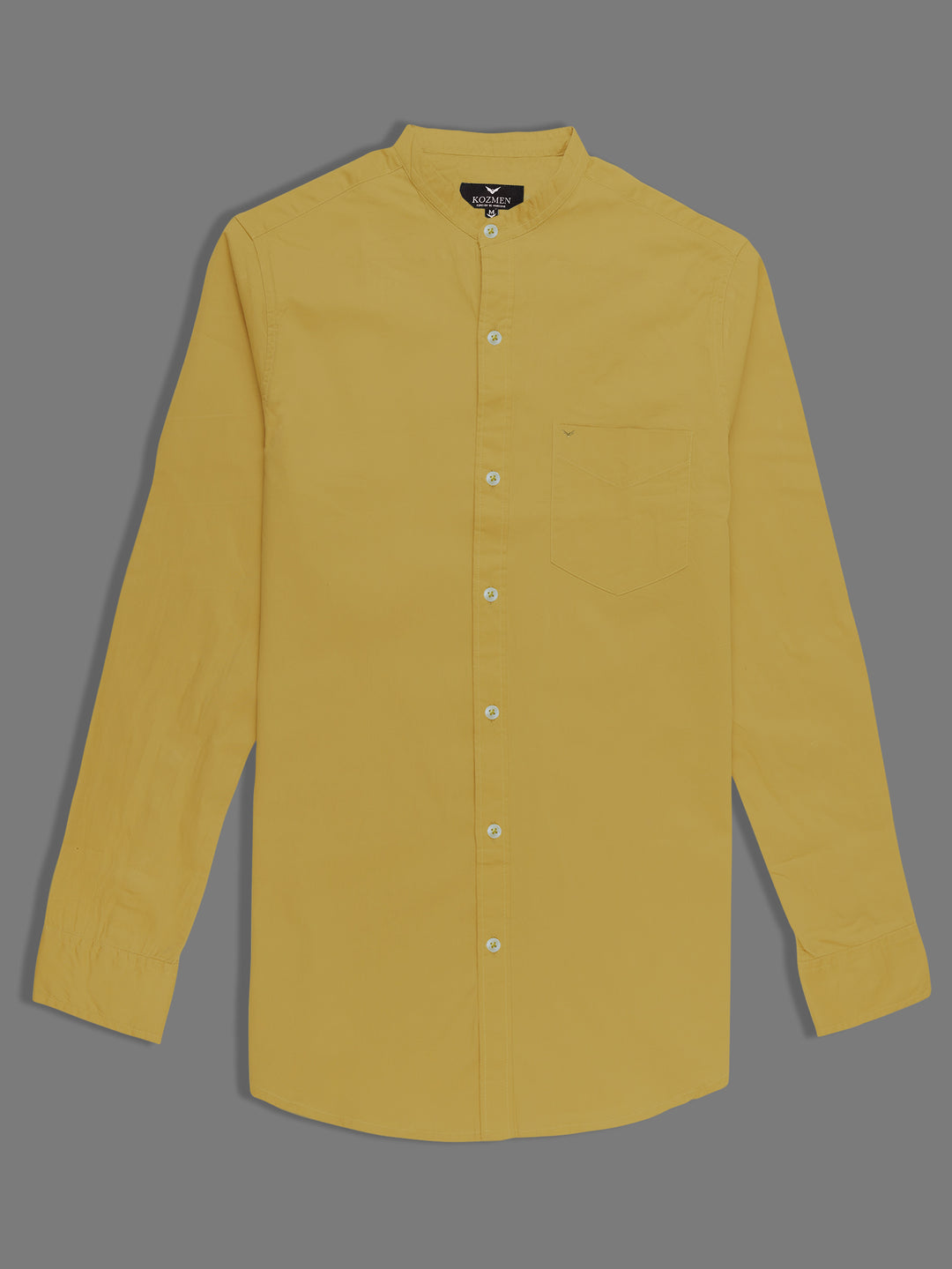 Flaxen Premium Super Soft Solid Cotton Mandarin Collar Shirt