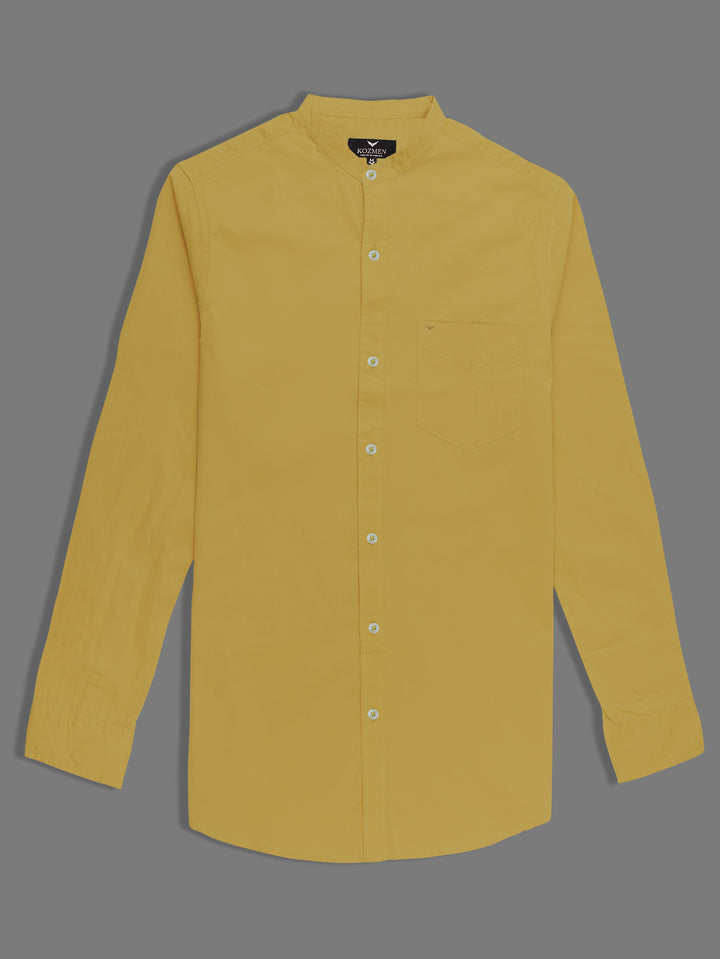 Flaxen Premium Super Soft Solid Cotton Mandarin Collar Shirt