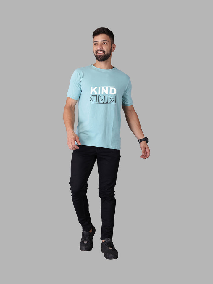 Aqua Blue Be Kind Crew Neck T-Shirt