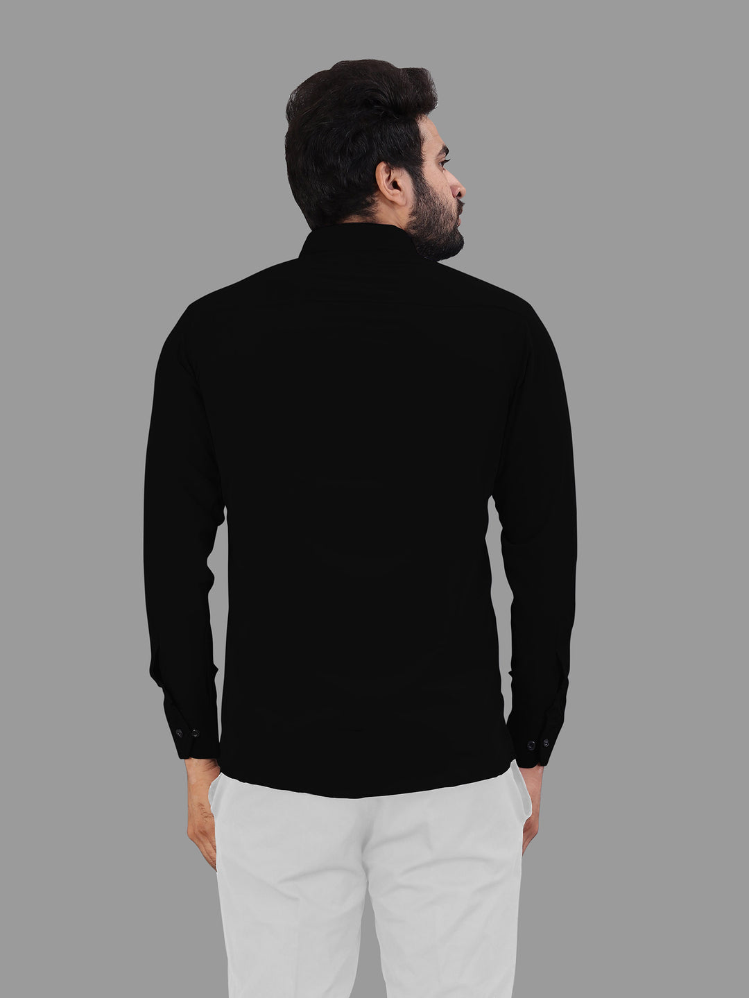 Black Expandable Full Sleeve Shirt