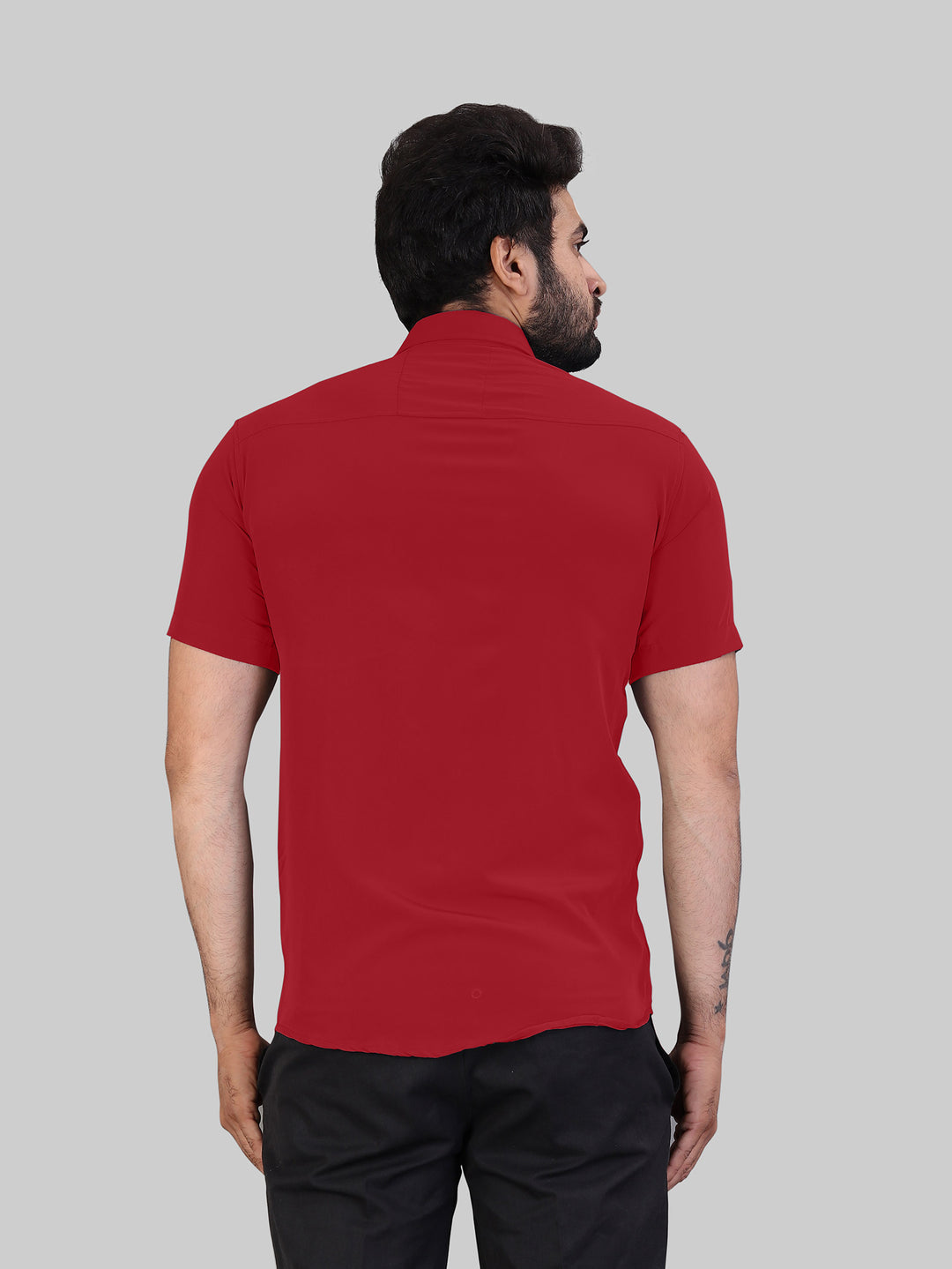 Red Expandable Short Sleeve Shirt