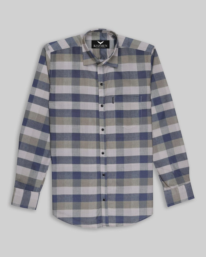 Green Color Full Sleeve Checkered Casual Shirt